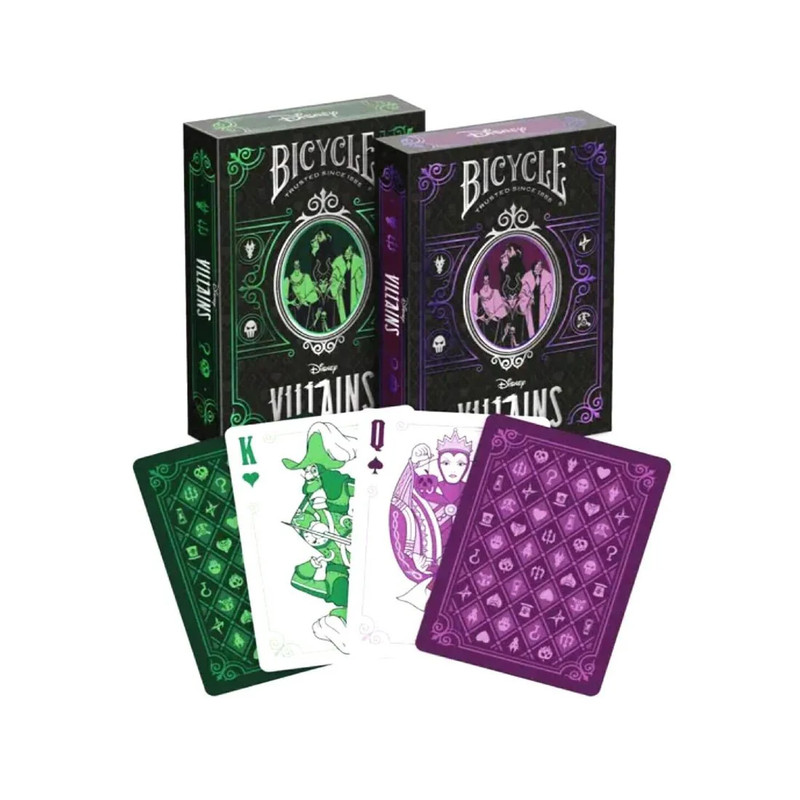 Playing Cards: Bicycle - Disney - Villains Mixed Green/Purple Game - لعبة